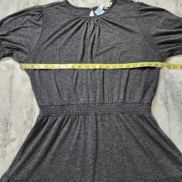 Jersey Dress Mini dress Scoop neck short sleeves Black Size XLp LOFT NWT - Picture 12 of 15